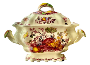 Vintage Red Fruit Basket Lidded Soup Tureen from Mason's Ironstone, England, 1950s