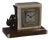 Art Deco Macassar Ebony and Marble Alarm Clock with Small Ebony Cat from Bayart, 1930s For Sale