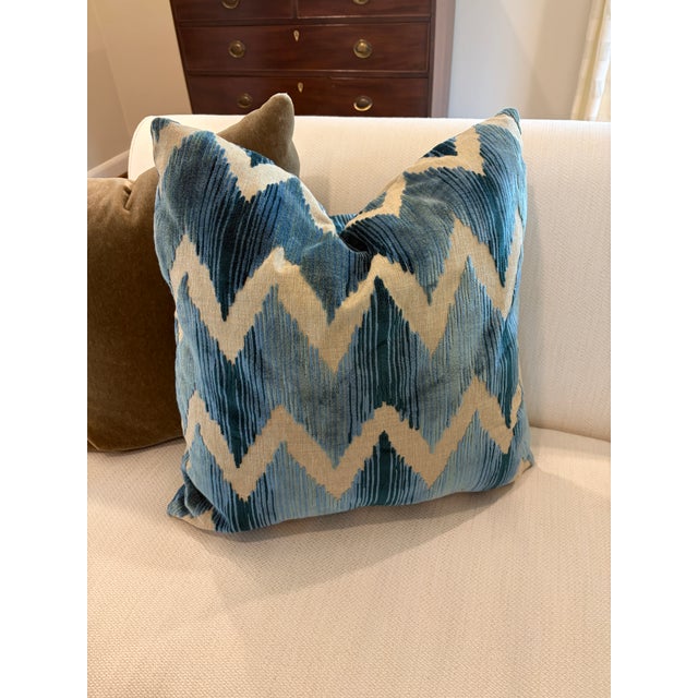 Lee Jofa Watersedge knife edge 22 inch square pillow covers. Fabric on both sides.
