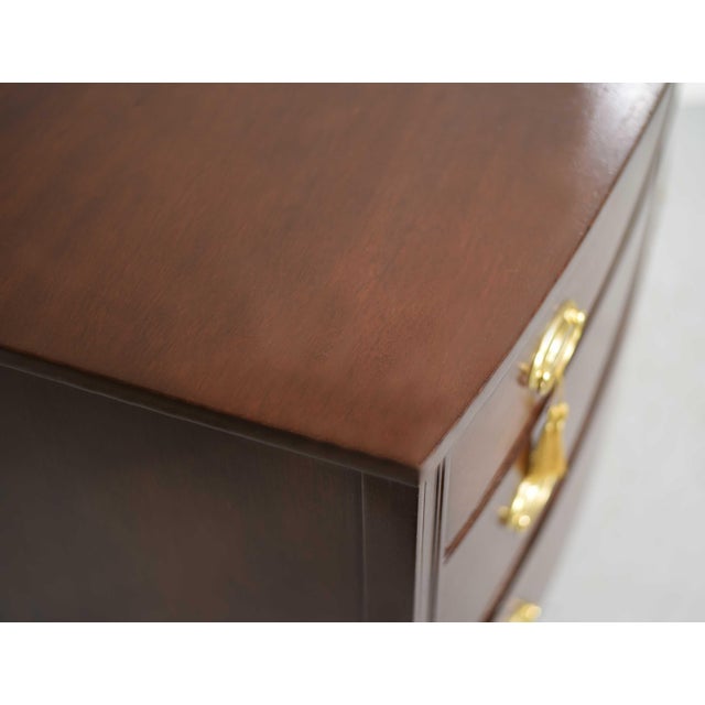 Mid Century Federal Style Mahogany Curve Front Chest For Sale - Image 9 of 14