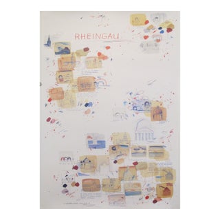 1980's Vintage Dutch Travel Poster, Rheingau, by Wilhelm Schlote For Sale