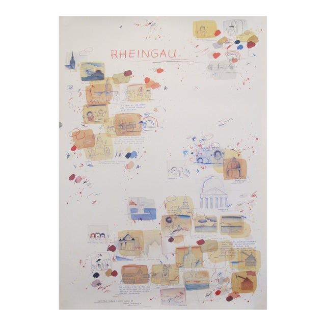 1980's Vintage Dutch Travel Poster, Rheingau, by Wilhelm Schlote For Sale