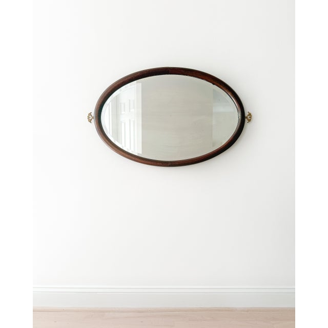 Traditional Antique Regency Style Oval Mirror For Sale - Image 3 of 5