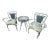 Mid Century Iron Furniture Outdoor Patio Set, 2 Iron Single Chairs and Round Table For Sale