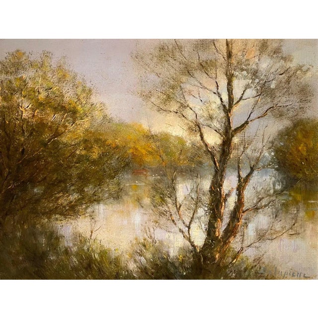 Roger Delapierre, Edge of the Rhone, Oil on Canvas, 1982 For Sale - Image 10 of 10