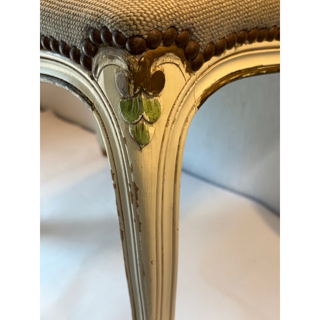 French Provincial Vintage French Provincial Needlework Bench For Sale - Image 3 of 12