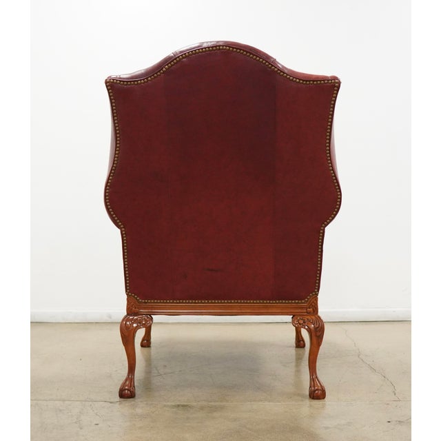 Traditional Old Hickory Leather Wingback Chair and Ottoman (Set of 2) For Sale - Image 3 of 17