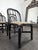 Textile Black Lacquered Rattan Chairs with Fabric Seats, 1970s, Set of 6 For Sale - Image 7 of 10