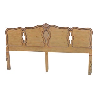 Mid 20th Century French Faux Painted Kingsize Headboard For Sale