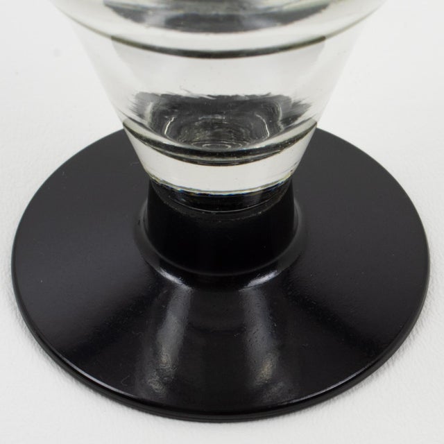 Hand-Blown Glass and Bakelite Absinthe Glasses, 3 pieces, France 1910s For Sale - Image 9 of 10