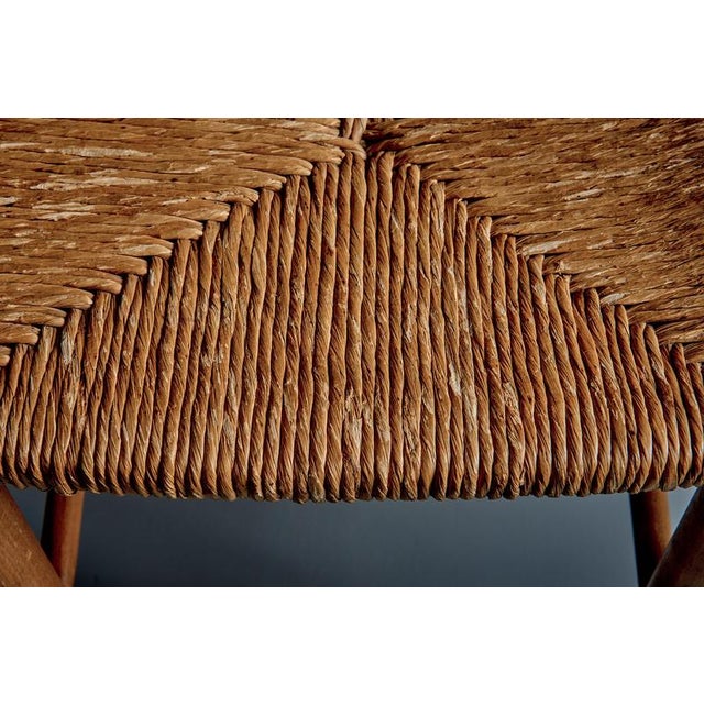 Beechwood Stools with Woven Rush Seats, France, 1950s, Set of 2 For Sale - Image 12 of 14