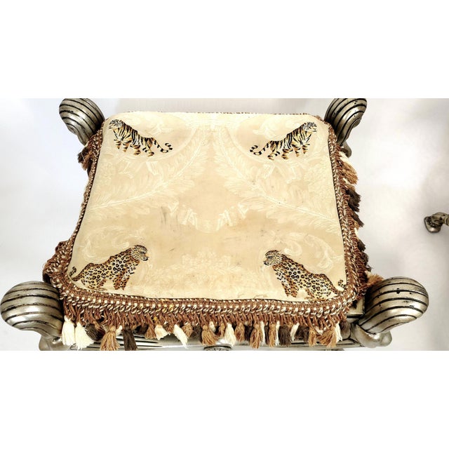 Wood Benches With Upholstered Cushions Pair For Sale - Image 7 of 18