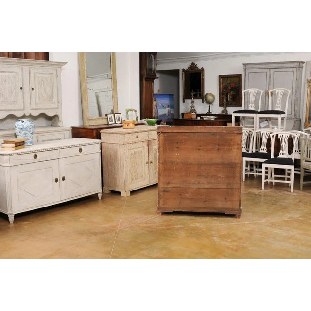 Swedish 1810s Gustavian Period Painted Sideboard with Carved Diamond Motifs For Sale - Image 10 of 13
