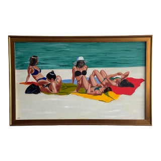 Day at the Beach Contemporary Oil Painting For Sale