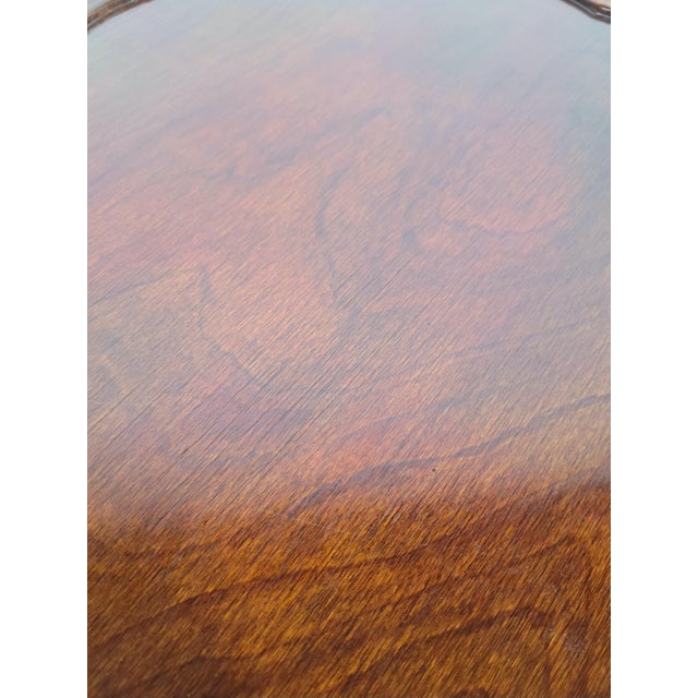 Octagonal Piecrust Tripod Wine Table with Fluted Legs, 1960 For Sale - Image 4 of 17