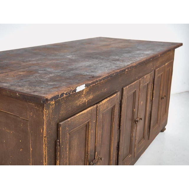 Antique Kitchen Island with Doors on Both Sides, 1850 For Sale - Image 4 of 11