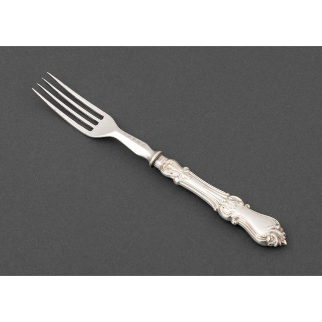 19th Century Georgian Silver Plate Dessert Flatware Set for Six, 12 Pieces For Sale - Image 5 of 8