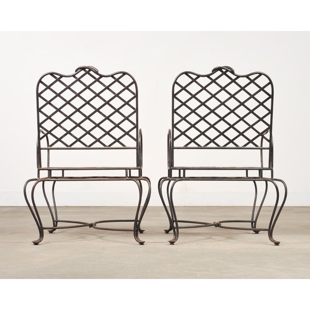 Set of Four Rose Tarlow Style Twig Iron Garden Dining Armchairs For Sale - Image 11 of 18