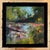 This oil on canvas artwork captures a serene garden scene reminiscent of Monet's iconic water lilies, with vibrant strokes...