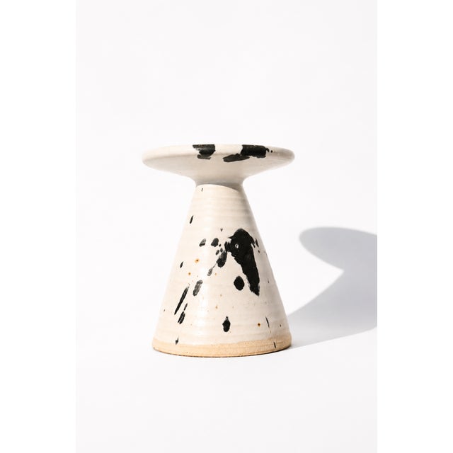 Vintage Danish Splatter Ceramic Candlesticks by Karsten Nielsen, 1980s, Set of 2 For Sale - Image 6 of 10