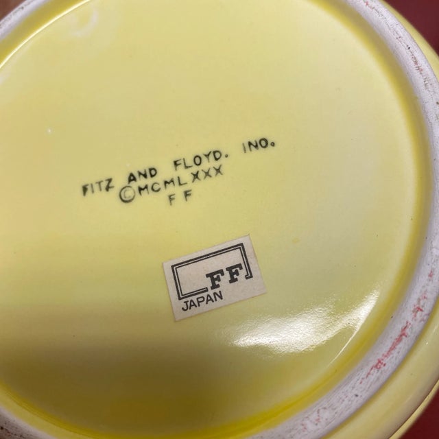 Fitz and Floyd 1980s Fitz and Floyd Ceramic Catchall With Lid For Sale - Image 4 of 6