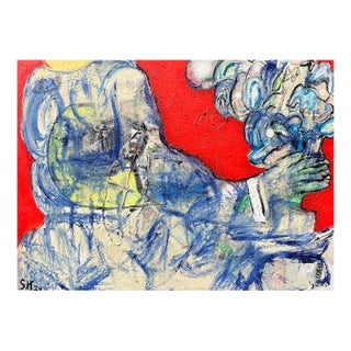 Scott Harper Mixed Media Painting titled “Blueful.” 30 x 40 2024 For Sale