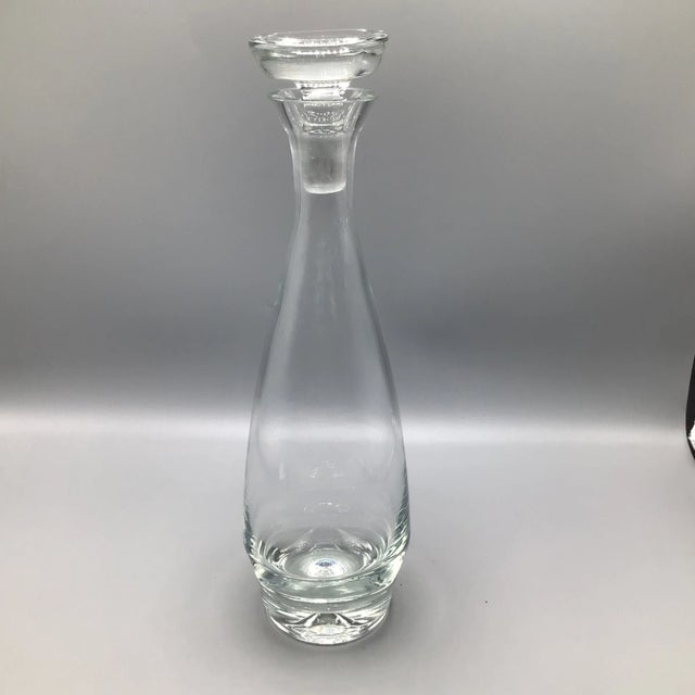 Hand Blown Bubble Bottom Ground Top Crystal Decanter With Stopper For Sale In Sacramento - Image 6 of 13
