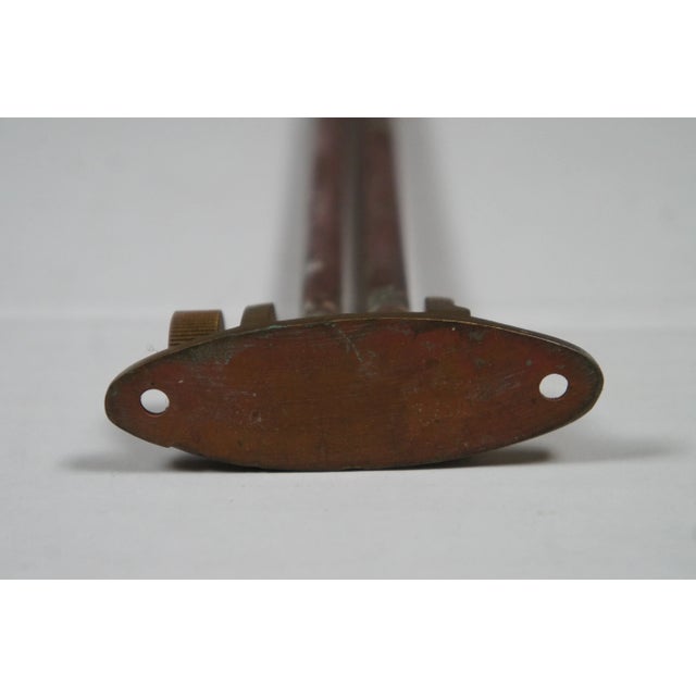 Early 20th Century Antique Victorian Copper Brass 2 Arm Drying Rack Towel Swing Bar Rod Holder For Sale - Image 5 of 12