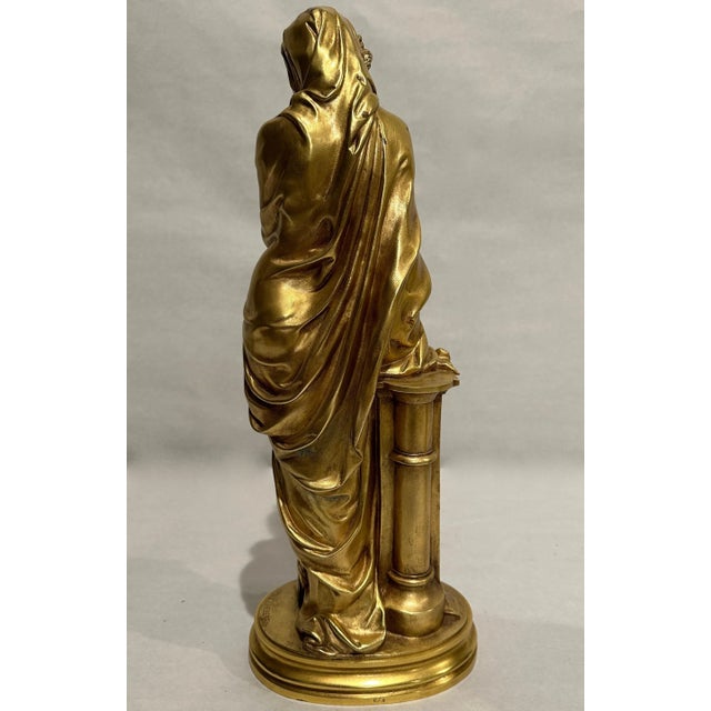 Mid 19th Century Pair of 19th Century Gilt and Silvered Bronze Sculptures of Women For Sale - Image 12 of 12