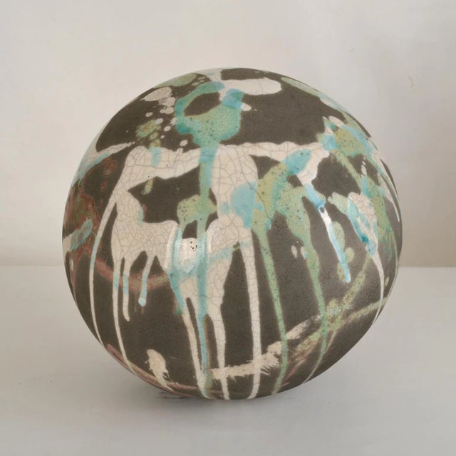 Abstract Spherical Ceramic Sculpture For Sale - Image 3 of 10