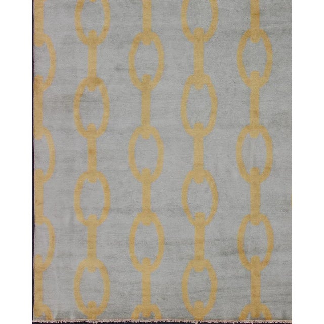 Modern large rug with all-over chain design, rug OB-9310264 country of origin / type: India/ Modern This modern rug with a...