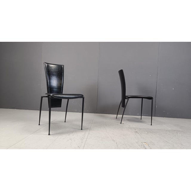 Postmodern Dining Chairs attributed to Arper Italy, 1980s, Set of 4 For Sale - Image 6 of 15