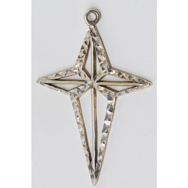Shabby Chic Sterling Christmas Star Ornament For Sale - Image 3 of 7