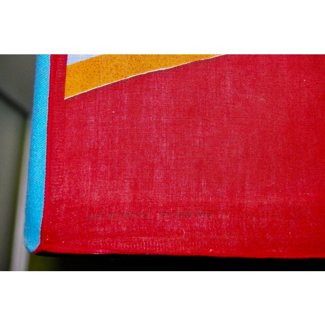 1970s Vintage Framed Silk Scarf by Jean Michel Folon, 1979 For Sale - Image 5 of 6