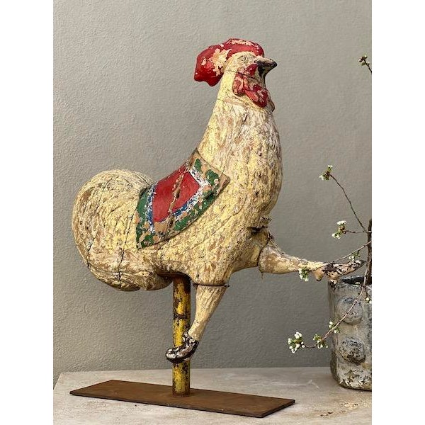 Pair of 19th Century French Coqs De Carousel Sculptures For Sale - Image 4 of 12