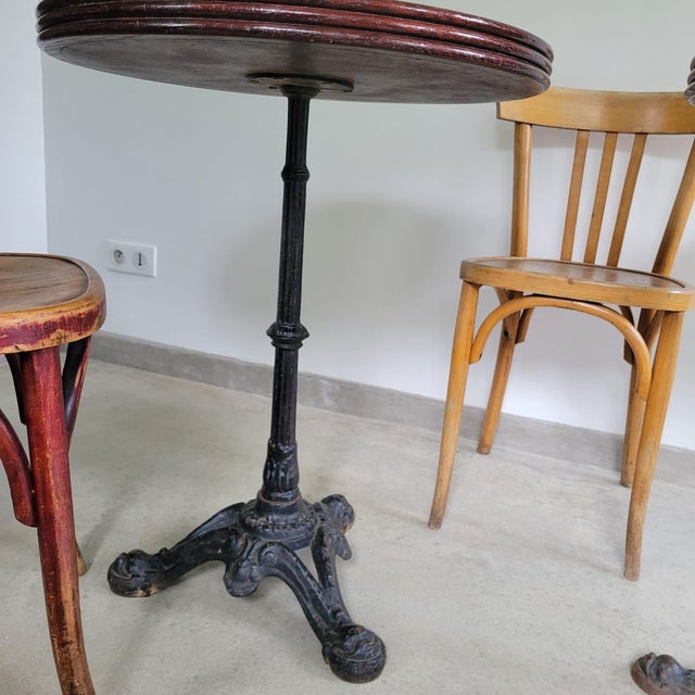 Metal Parisian Bistro Table in Black Cast Iron, 1890s For Sale - Image 7 of 10