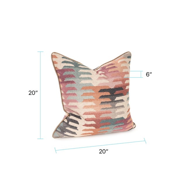 Blue Navajo Multi 20x20 Poly Filled Pillow For Sale - Image 8 of 10