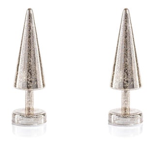 Crimbo 10" Gold Sparkle Cone LED Trees, Set of 2 For Sale