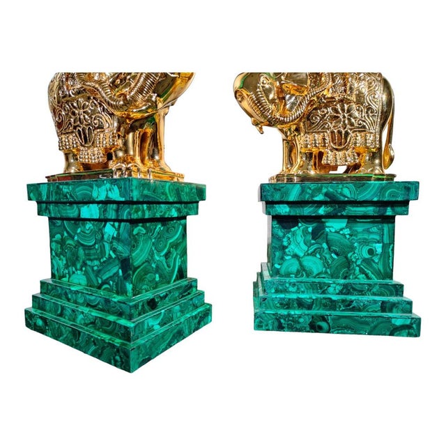 Italian Monumental Malachite Obelisks, 1950, Set of 2 For Sale - Image 13 of 14