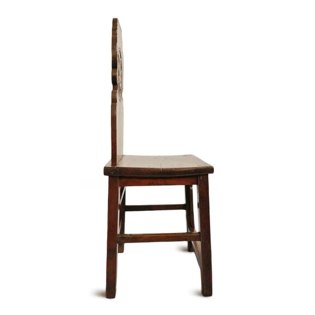 Chinese Antique Chinese Wood Lotus Chair For Sale - Image 3 of 11