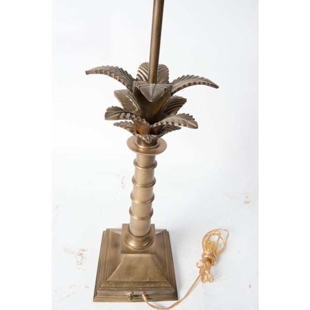 1970s Brass Palm Lamp with Shade in the Manner of Chapman For Sale - Image 9 of 12