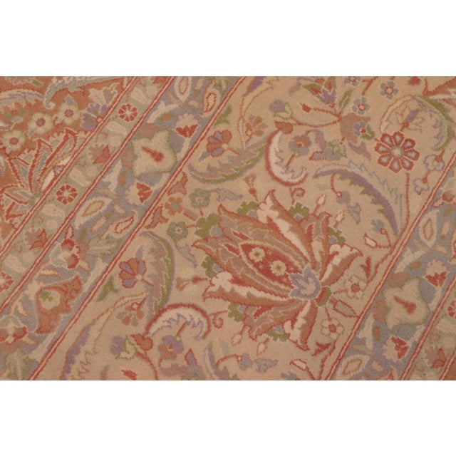 Shabby Chic Renaissance Floral 1990's Pak-Persian Brown/Tan Wool Rug - 9'0'' X 12'2'' For Sale - Image 3 of 9