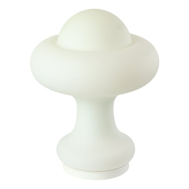 Mushroom Table Lamp in Frosted Glass from Peill & Putzler, 1960s For Sale