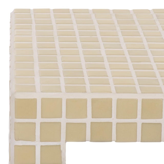 Contemporary Hotaru Tile Accent Table in Cream For Sale - Image 3 of 6
