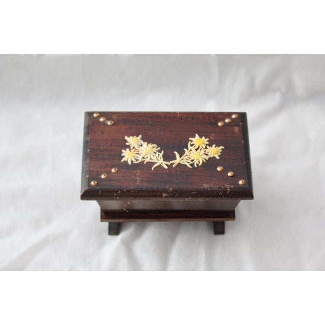 Edelweiss Decor Wood Jewelry Box, 1970s For Sale - Image 15 of 17
