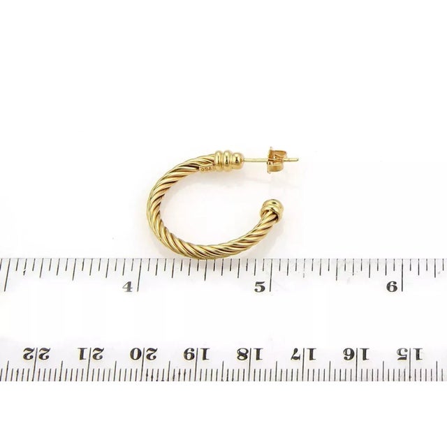 Charriol Twisted Wire Design 18k Yellow Gold Hoop Earrings, 2 Pieces For Sale - Image 4 of 6