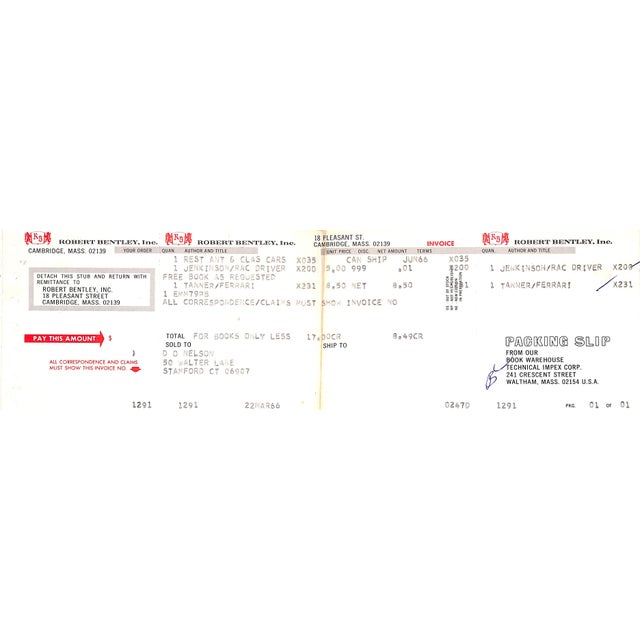 "The Racing Driver: The Theory and Practice of Fast Driving" 1964 Jenkinson, Denis For Sale - Image 9 of 9