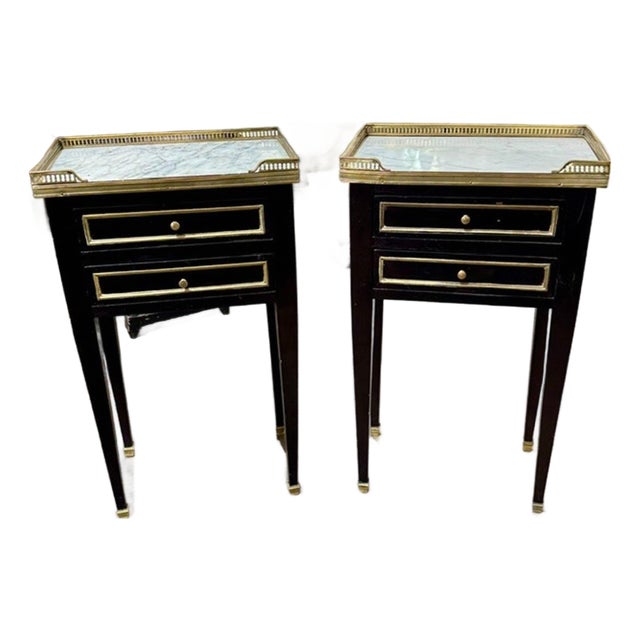 Pair of Vintage French Jansen Manner Side Tables For Sale
