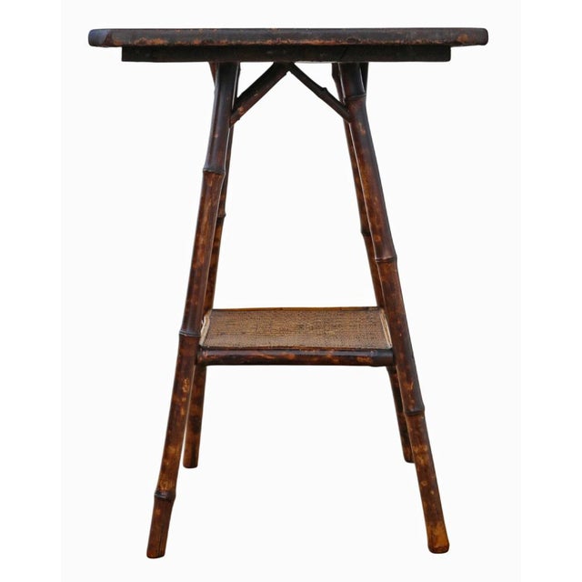 1910s Antique Bamboo and Leather Side Table from Liberty & Co., 1910 For Sale - Image 5 of 8