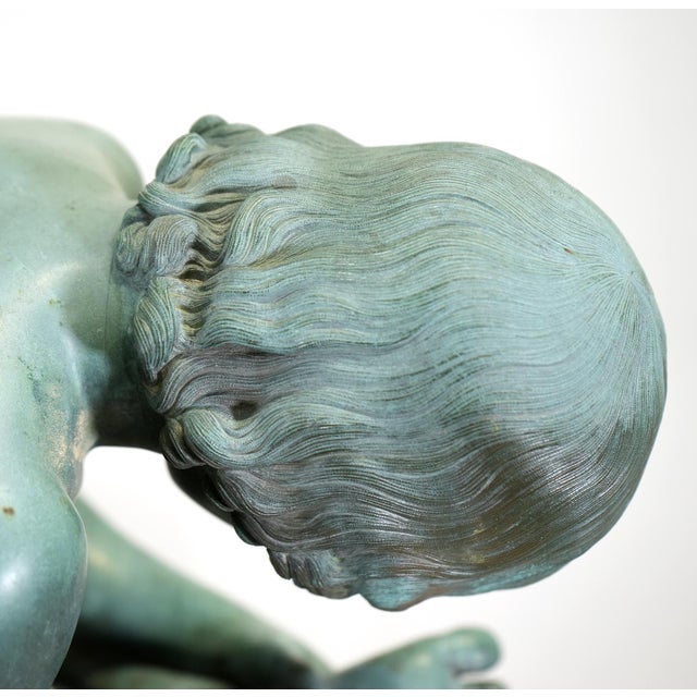 Mid 19th Century Boy With Thorn Spinario Classical Bronze Sculpture For Sale - Image 4 of 13